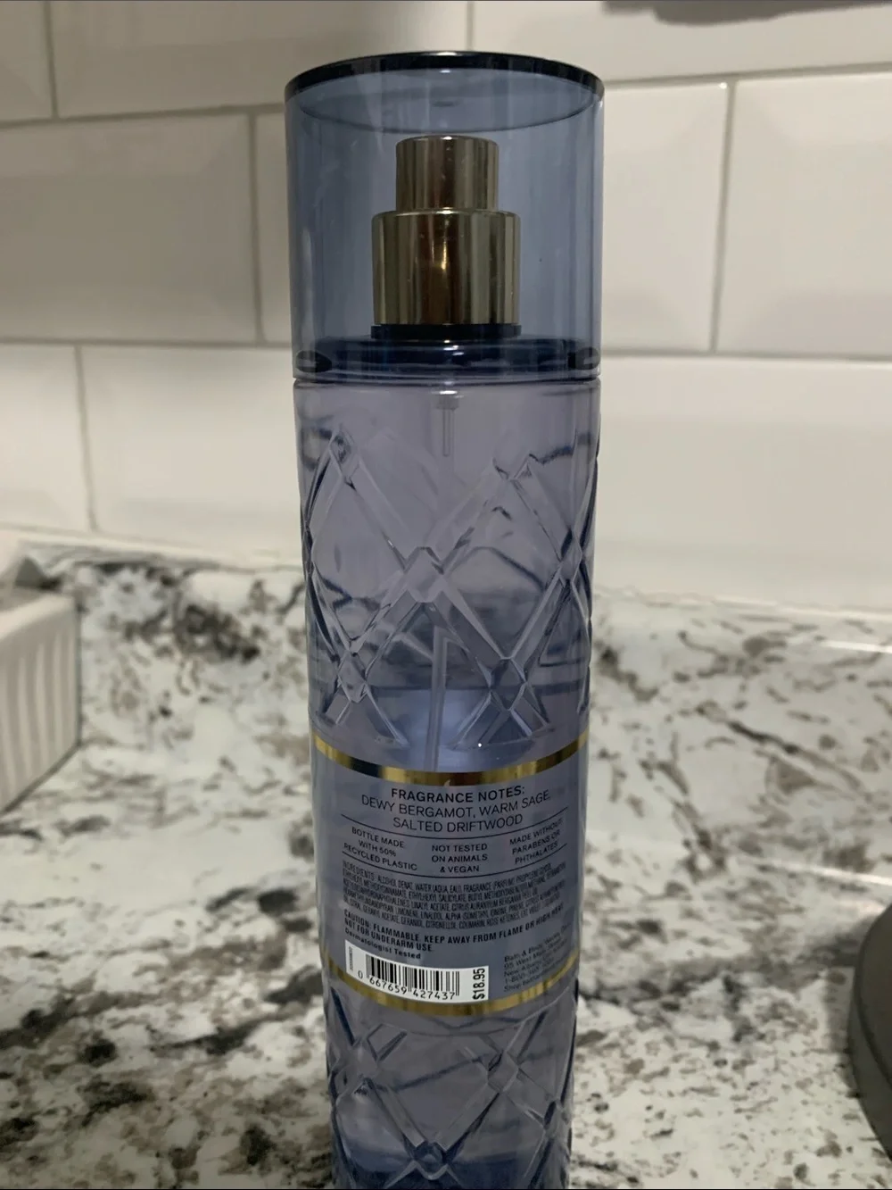 🆕- BATH & BODY WORKS Salted Shorelines Fragrance Mist - Light Lavender Bottle